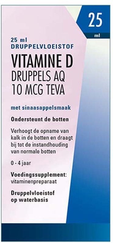Teva - Vitamine D AQ Druppels - Vitaminepreparaat - 10 mcg - 50 ml