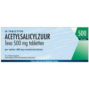 Teva Acetylsalicylzuur 500mg  20 tabletten