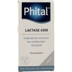 Phital Lactase 4500 aardbei 50 kauwtabletten
