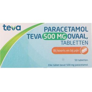 Teva Paracetamol 500 mg ovaal  50 tabletten