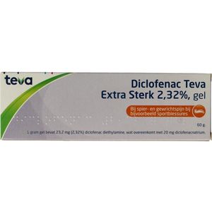 Teva - Diclofenac 2,32% - Geneesmiddel - 60 gram - Extra Sterk