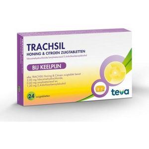 Teva Trachsil Honing & Citroen - 1 x 24 zuigtabletten