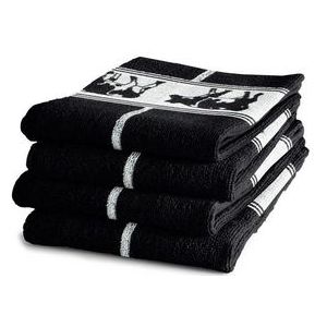 Keukendoeken DDDDD Bont Zwart Wit (Set van 6)