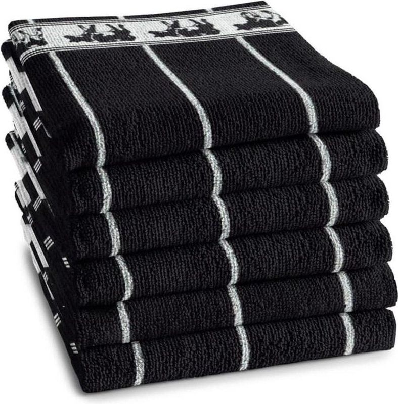 DDDDD - Keukendoek - Zwart/Wit Koe - 50x55cm - 6 Stuks - Katoen