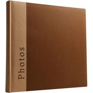 Fotoboek/fotoalbum Havana met insteekhoesjes bruin voor 200 fotos 23 x 29 x 5,5 cm | Fun en Feest