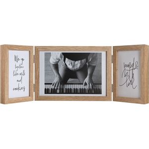 EXYGLO Dubbel glazen frame, dubbelzijdig, wit frame, 13 x 18 cm, om op tafel te tentoonstellen op tafel, decoratie voor thuis, set van 2