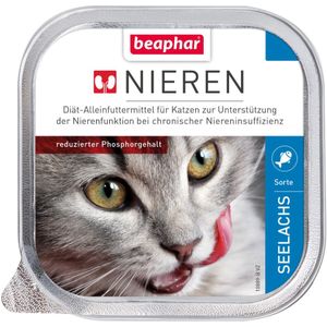 Sparpaket beaphar Nieren-Diät 24 x 100 g - Mixpaket 2 (Huhn & Seelachs)