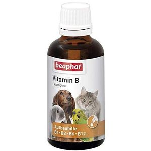 BEAPHAR - Vitamine B-complex voor honden, katten, knaagdieren, vogels - vitamine-opbouwkuur B1, B2, B6, B12 - Ondersteunt de afweer - eetlustrekkend - Verhoogt het welzijn - 50 ml