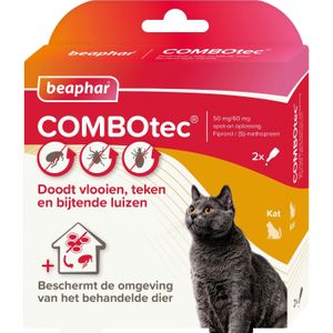 Beaphar Combotec Anti Vlooien en Teken Druppels Kat/Fret 2 pipetten