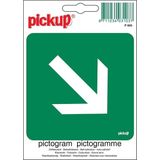 Pickup Pictogram 10x10 cm - vluchtweg schuin