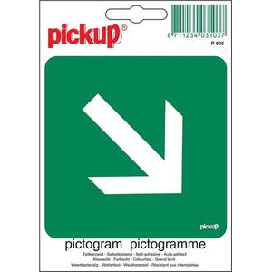 Pickup Pictogram 10x10 cm - vluchtweg schuin