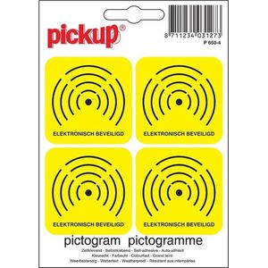 Elektronisch beveiligd 5x5cm sticker * (4 Stuks)