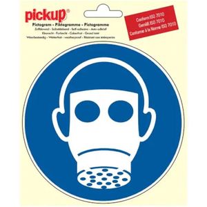 Pictogram - Ademhalingsbescherming - Rond - 150 mm - Zelfklevend Vinyl Sticker