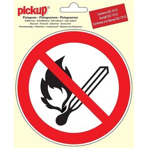 Pickup Pictogram rond diameter 15 cm - Vuur open vlam verboden