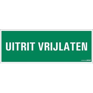 uitrit vrijlaten 33x12cm PVC bord