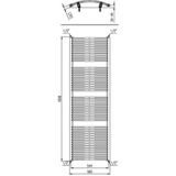 Designradiator bws odro gebogen met zijaansluiting 180,8x58,5 cm 1112 watt pergamon