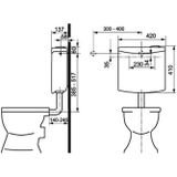 Plieger - Weser - Laaghangend Reservoir - Wit - Dualflush
