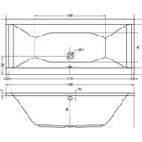 Plieger Corfu Duobad Extra Diep 180x80x48cm met Poten Wit