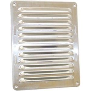 Plieger schoepenrooster RVS met gaas af met 155x155mm koper