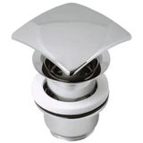 Plieger Design Afvoerplug - Vierkant Met Overloop - 5/4 - Pop Up - Inox