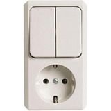 Merten - RA 4045018 - Opbouw Combinatie - Cremewit - 2x1-polig