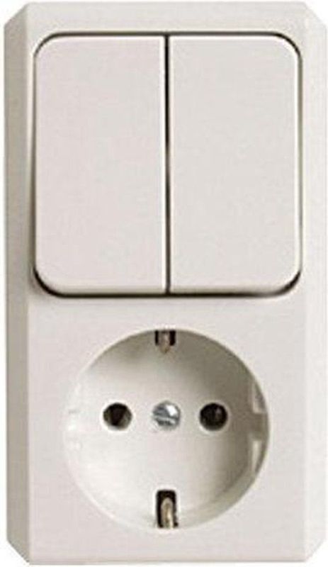 Merten - RA 4045018 - Opbouw Combinatie - Cremewit - 2x1-polig