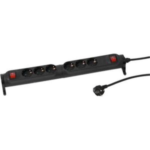 PLIEGER TAFELCONTACTDOOS DRAAIBAAR 2X3 VOUDIG RA MET 2XSCHAKELAAR 3 METER SNOER IN DOOS ZWART 4546042