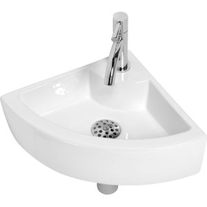 Plieger Miami Fonteinset – Fonteinset Hoek – Fonteinset Toilet – Keramiek – Incl. Kraan & Sifon - Wit