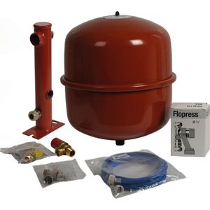 Plieger Ketelaansluitset - Expansievatset - 4-gats - 1.0 bar voordruk - 18 liter - Rood