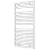 Designradiator bws odro gebogen met zijaansluiting 119,6x58,5 cm 804 watt wit structuur