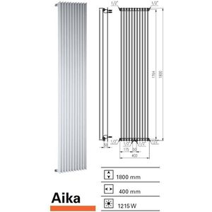 Designradiator Aika 1800 x 400 mm Pearl grey