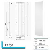 Plieger Perugia designradiator verticaal middenaansluiting 1806x456mm 802W zandsteen