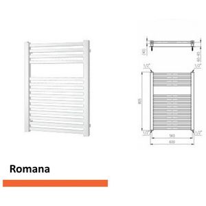 Handoekradiator Romana 805 x 600 mm Zilver Metallic