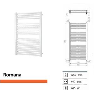 Handoekradiator Romana 1255 x 600 mm Zandsteen
