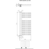 Designradiator bws franto dastro 121x60 cm 690 watt buis rechts pergamon