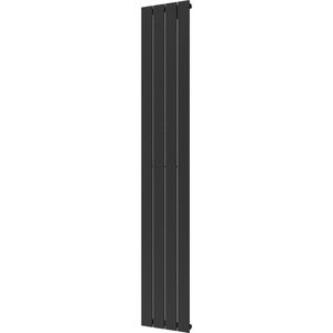 Plieger Cavallino Retto designradiator verticaal enkel middenaansluiting 1800x298mm 614W zwart grafiet (black graphite) 7252968