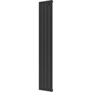 Plieger Cavallino Retto designradiator verticaal enkel middenaansluiting 1800x298mm 614W zwart grafiet (black graphite) 7252968