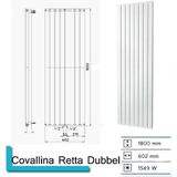 Designradiator plieger cavallino retto dubbel 1549 watt middenaansluiting 180x60,2 cm mat wit