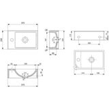 Plieger fonteinset houston wit 37x23 cm kraangat links