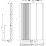 Designradiator plieger siena dubbele variant 2030 watt middenaansluiting 180x60,6 cm wit