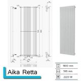 Designradiator plieger antika retto 2223 watt middenaansluiting 180x59,5 cm wit