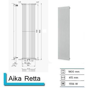 Handdoekradiator aika retta 1800x415 mm zilver metallic