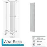 Plieger Antika Retto designradiator verticaal middenaansluiting 1800x295mm 1111W antraciet metallic