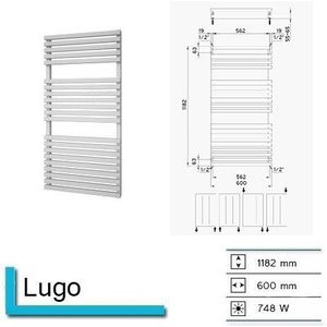 Plieger Lugo designradiator horizontaal 1182x600mm 748W pergamon 7253254