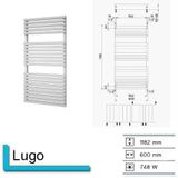 Handdoekradiator lago 1182x600 mm zandsteen