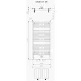 Designradiator bws locco middenaansluiting 121,5x60 cm 660 watt wit stuctuur