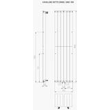Handdoekradiator Covallina Retta Enkel 1800 x 450 mm Donkergrijs Structuur