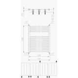 Designradiator bws palian met zijaansluiting 111,1x50 cm 519 watt wit structuur