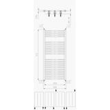 Designradiator bws palian met zijaansluiting 111,1x50 cm 519 watt mat wit