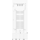 Designradiator bws palian met zijaansluiting 111,1x50 cm 519 watt antraciet metallic